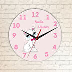 Çocuklara Özel Kedi Tasarımlı Duvar Cam Saati