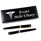 Eczacılara Özel Tasarım Kutulu 2'li Roller ve Dolma Kalem Seti