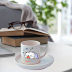 Kişiye Özel Panda Tasarımlı Türk Kahve Fincanı ve Altı