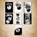 Sekiz Numara Bilardo Topu Temalı 20 x 28 cm Duvar Poster Seti