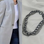 ÜÇLÜ ZİNCİR GRİ Kadın KOLYE