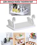 Raf Mutfak Banyo Oda Masa Rafı Pratik Organizer Kuğu Tasarımlı Kendinden Yapışknalı 