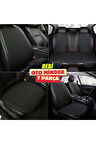 Citroen Berlingo Koltuk Deri Minderi 7 Parça Ön Ve Arka Oturak Sırt Dayama Minder siyah-siyah