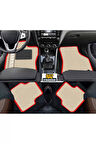 HYUNDAİ SANTAFE CM 2006-2012 -5KİŞİLİK   Bej Halı Kırmızı Kenar  Petek Topuk