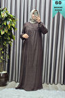 Kadın Tesettür Giyim Büyük Beden Çıtır Desen Tam Robalı Elbise 
