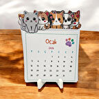 2026 Takvim - Kediler Masaüstü Takvim- Standlı Takvim