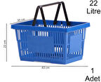 Plastik Market Alışveriş El Sepeti 22 Litre Mavi 1 Adet