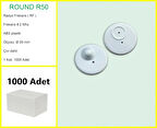 Round R50 Plastik Alarm Etiketi RF Radyo Frekans 1000 Adet