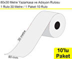80x30 Metre Termal Yazarkasa ve Adisyon Rulosu 10 Adet