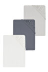 3 Adet Düz Pamuklu Tek Kişilik 80 x 200 + 30 cm Lastikli Penye Çarşaf