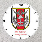 Türk Silahlı Kuvvetleri Logolu Kişiye Özel Cam Saat | 20x20 Duvar Saati