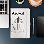 Avukatlara Özel İsim Yazılı Tasarımlı Defter