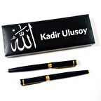 Kişiye Özel Allah Lafızlı Kutulu 2’li Roller ve Dolma Kalem Seti
