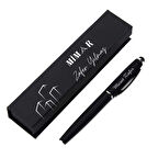 Kişiye Özel Mimar İsimli Siyah Metal Tükenmez Kalem ve Şık Hediye Kutusu