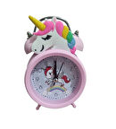 Unicorn Tasarımlı Pembe Alarmlı Masa Çalar Saati – Çocuk Odası ve Hediyelik Saat