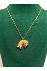 Monalisa Home Gold Renk Lüks Figürlü Gösterişli Kolye