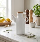 1 Litre Beyaz Porselen Yağdanlık & Sirkelik – Kapaklı Şık Tasarım