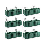 Omnipazar SO-İB02 Askılı Balkon Saksı Takımı 9 lt Yeşil 6 Adet 