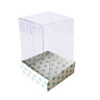 Asetat Kutu Altı Karton 5X5X8 CM (50 Adet)  Puantiyeli Mavi