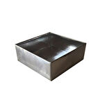 Asetat Kapaklı Karton Kutu  10X10X3 CM (50 Adet)  Gümüş