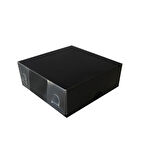 Asetat Kapaklı Karton Kutu Düz Renk 9X9X3 CM (50 Adet)  Siyah