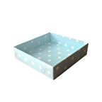 Asetat Kapaklı Karton Kutu 12X12X3 (50 Adet)  Puantiyeli Mavi