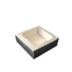 Çerçeveli Karton Kutu 9X9X3 CM (50 Adet)  Gümüş