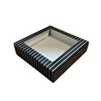 Pencereli Karton Kutu Çizgili Model 20X20X5 CM (10 Adet)  Siyah