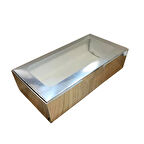 Pencereli Karton Kutu Düz Renk 20X10X5 CM  (10 Adet) Gümüş