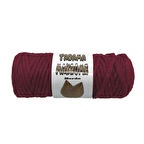 Taranabilir Makrome İpi Taranan Makrame Pamuk İpliği 5 MM 250 GR  Bordo