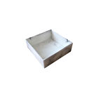 Asetat Kapaklı Karton Kutu Mermer Desenli 8X8X3 (50 Adet)  Beyaz