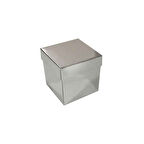 Komple Karton Kutu Düz Renk 7X7X7 CM (25 Adet)  Gümüş