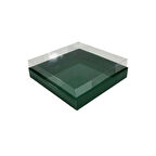 Asetat Kapaklı Karton Kutu Havlu Kutusu 20X20X5  CM (10 Adet)  Yeşil