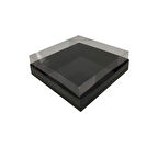 Asetat Kapaklı Karton Kutu Havlu Kutusu 20X20X5  CM (10 Adet)  Siyah