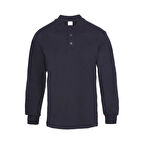 KANT 2 İplik Polo Yaka Sweatshirt Siyah