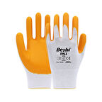 Beybi PN2 Polyester Örme Nitril Eldiven Sarı