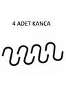 4 Adet, Siyah Renk, 7,5 Cm, Metal Kanca, S Kanca, Es Kanca, Banyo Kanca, Demir Kanca