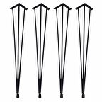 İzmir 4 lü Metal Firkete Ahşap Kütük Sehpa ve Masa Ayağı 48 cm