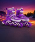 Ayarlanabilir Işıklı Inline Paten Seti – Silikon LED Tekerlekli &amp; Alüminyum Gövdeli 39-42 Numara Ayakları İçin Uygundur