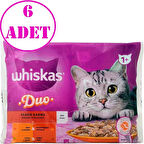 Whiskas Duo Klasik Karma Lezzetler Kedi Yaş Maması 4'lü 6 AD