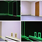 CT-STONES® Karanlıkta Işık Veren  Yansıyan 4 Metre Fosforlu Yeşil Şerit Bant