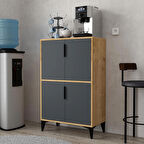 1403 Ada Çok Amaçlı Dolap , Kahve Köşesi , Kiler Dolabı , Mutfak Standı 4 Kapılı , Safir Antrasit