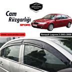 Renault Laguna 2 2001-2008 Uyumlu Mugen Cam Rüzgarlığı Seti Piano Black 4'lü İthal