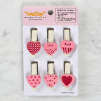 Loren Dekoratif Pembe Kalp Desenli Mandal 6'lı