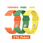 Samsung Galaxy Watch 4/5/6/7/fe /40/44mm Classic 42/43/46/47mm Uyumlu 20mm 3'lü Silikon Kordon Seti