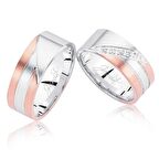 Rose Beyaz Altın Alyans 2101-2