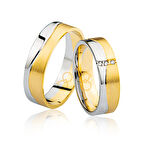 Harem Altın Sarı Beyaz Altın Alyans 2105-2