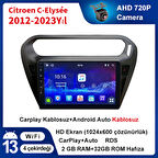 Citroen-C-Elysée-2012-2023Yıl 2GB Ram 32GB Hafıza 9 İnç Android 14 Cihaz Kablosuz Carplay Kablosuz Android Auto Multimedya Navigasyon Double Teyp Araç Monitor Ekran 