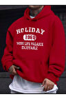 Holiday Baskılı Kapüşonlu Sweatshirt