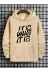 It'is What Baskılı Kapüşonlu Sweatshirt
